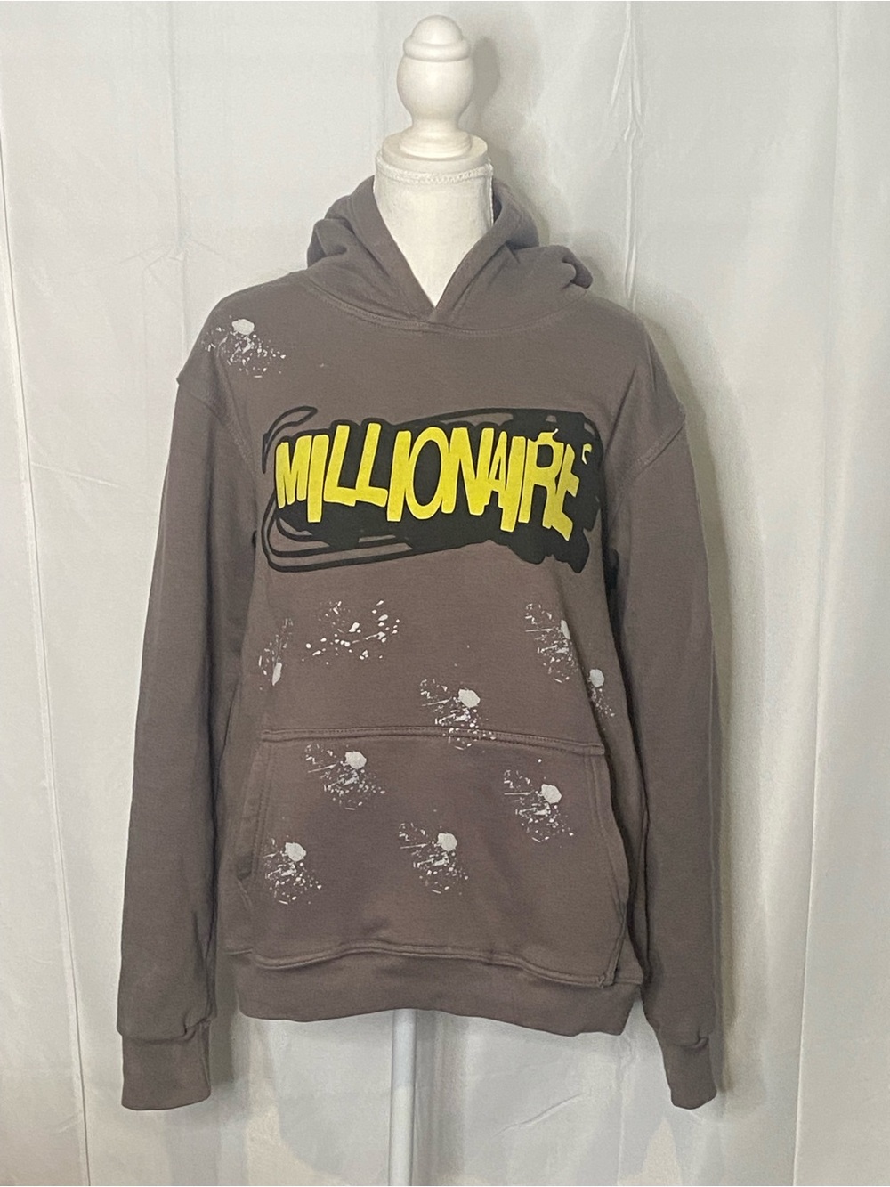 Millionaire Fly Shxt Only Womens Hooded Sweatshirt / Hoodie Gray Size Medium